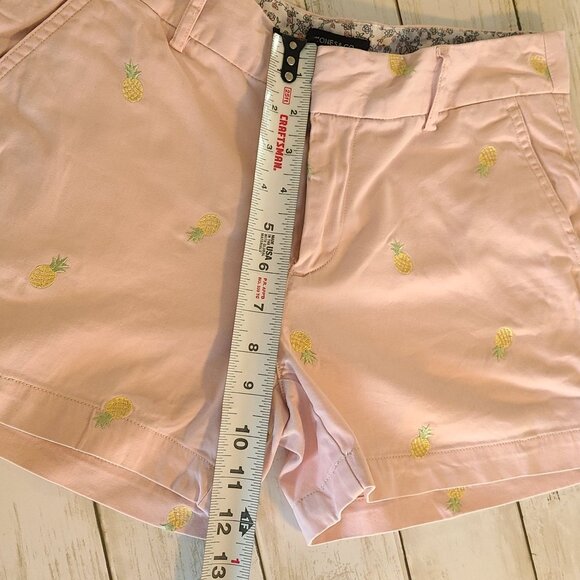 Jones & CO Pink Pineapples Embroidered Booty Shorts 2 Beach Summer Flirty - Picture 6 of 7